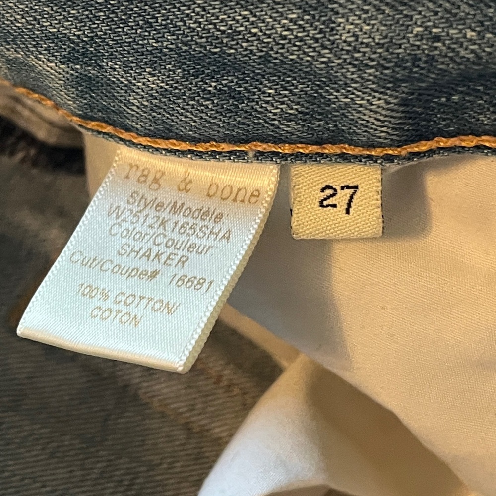 Rag & Bone High-Rise Distressed Ripped Ankle Modele Jeans in color: Shaker - Picture 10 of 16